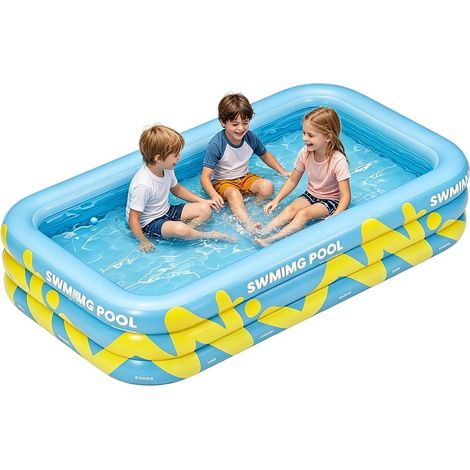 Aufblasbarer Pool 210 x 145 x 56 cm Großes tragbares Bällebad Garten- und Hofpool für Terrasse, Garten, Hof, Rasen, Park und Partys (1/5)