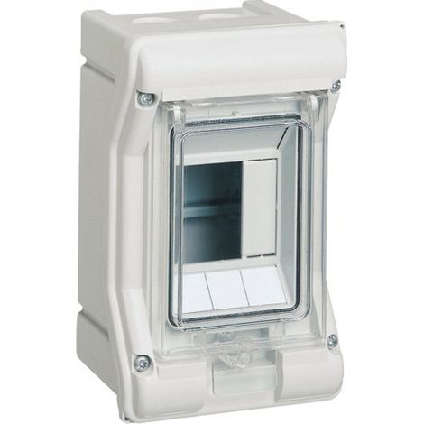 Coffret étanche Vector IP55 1 rangée 3+1 modules HAGER VE103F (1/4)