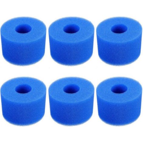 6 Pieces Pool Filter, Foam Filter Cartridge, Foam for Pool Filter, Reusable and Washable, Foam Filter for Spa, Pool (1/5)
