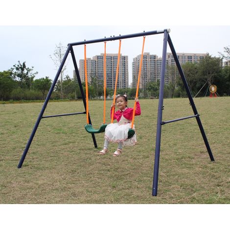 Doppia altalena per bambini 3-8 anni in acciaio, 259,08 x 187,96 x 180,34 cm DESVIAE (1/5)