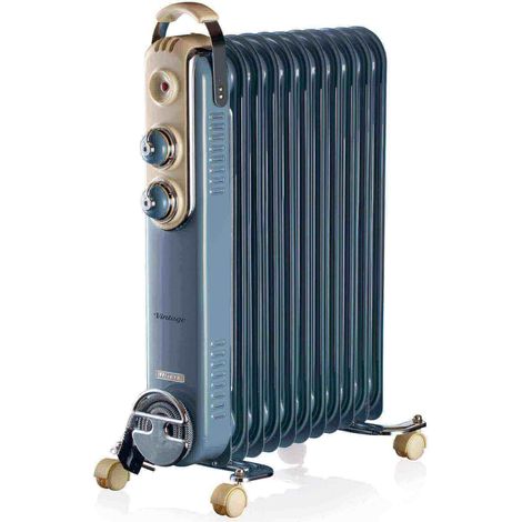 Radiatore a Olio Vintage 11 Elementi Potenza 2500 W Colore Celeste (1/4)