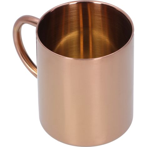 Mug en acier inoxydable 304 à double paroi anti-brûlure, tasse à café, thé ou eau avec poignée, 400 ml (or rose) (1/5)