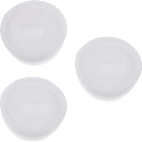 3 Paires Bouchon de Boulon de Toilette en Plastique Blanc (1/5)