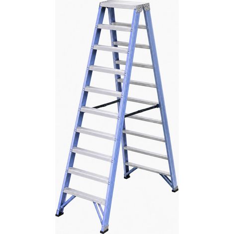 Escalera Tijera Doble Acceso de Aluminio T-DAX de 10 Peldaños por cada lado (1/5)
