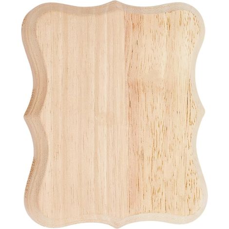 Plaque en Bois Brut de 15.5x12.7x1.7cm Couleur Amande Blanchie Bordée de Dentelle Socle Rectangulaire en Bois Brut Base Artisanale Plaque Vierge pour Décoration Intérieure et DIY (1/5)