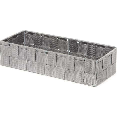 Panier de rangement Stan L gris - COMPACTOR - 12 x 30 x H.7 CM - Gris
