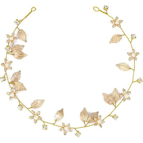 Hair Vine - Gold Leaf Headband - Wedding Bridal Hair Accessory - 40 cm - 1 Piece (1/5)