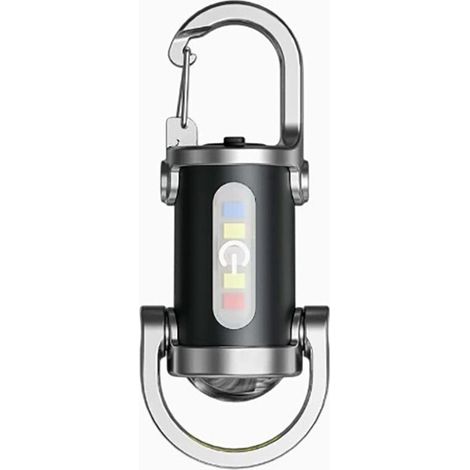 Lampe Torche LED Ultra Puissante Rechargeable USB C, Auto Défense La vie Étanche 7 Modes Lampe de Poche Porte Clés Camping Extérieur, Urgence, Pêche
