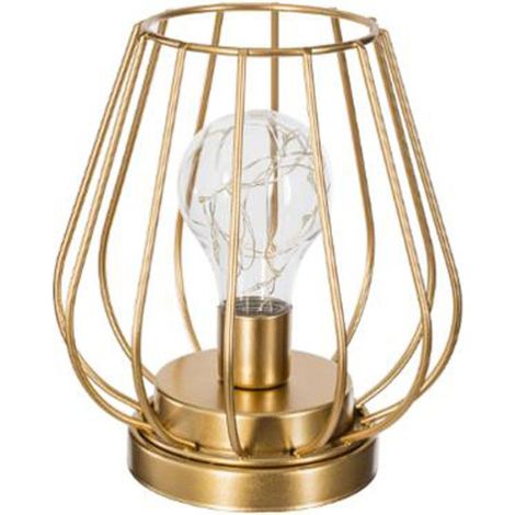 Atmosphera – Lampe à poser en métal MicroLed 17cm – Lumière Led blanc froid – Fonctionne à pile – Décoration intérieure moderne