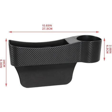 Boîte de rangement pour voiture (noire) en cuir PU antidérapant, multifonctionnelle et résistante à l'usure, avec trou de chargement, pour combler l'espace entre les sièges. Organisateur pour voitures (1/5)
