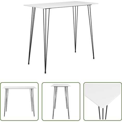 Weiß - Bartisch Weiß 120x60x105 cm (1/5)
