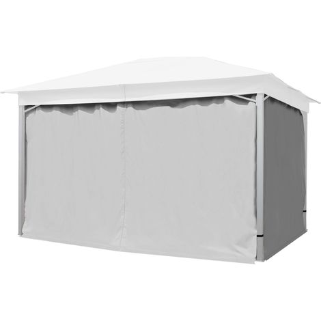 4 Seitenteile für Gartenpavillon Sunset Classic 3x4 m - Polyester ca. 180 g/m² - mit Reißverschluss - grau (1/5)