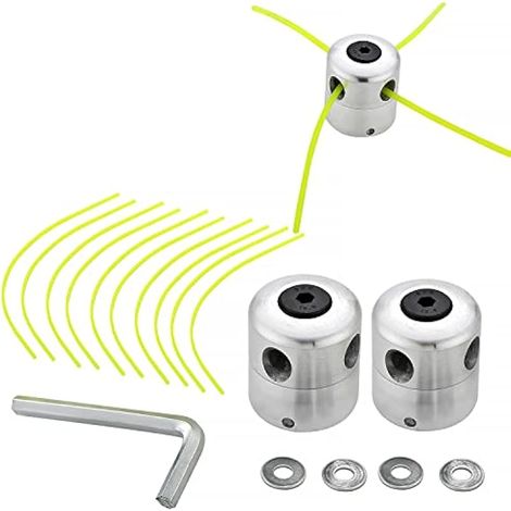 Tête de coupe-bordures en aluminium universelle pour débroussailleuse à fil (têtes à 2 brins + 10 filetages) (1/5)