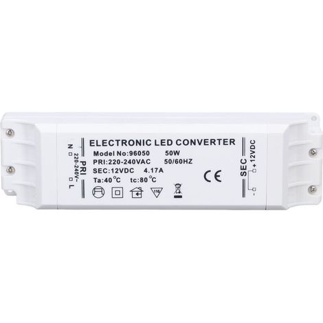 [JAMAIS UTILISÉ]AC 220V LED Driver Driver LED Dimmable 50W 12V 4.17A Transformateur de Puissance ABS LED Alimentation à Courant Constant pour Bandes LED Lumières D'Armoire