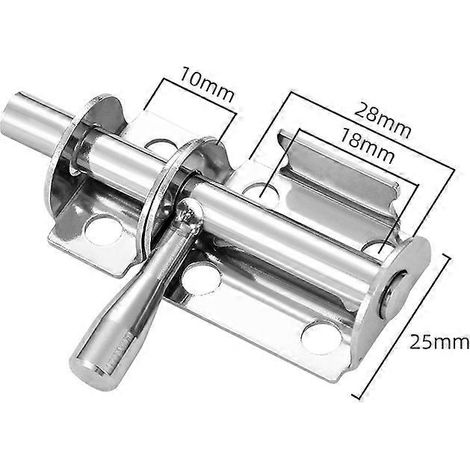Ensemble de 4 loquets pour porte coulissante, verrou de porte intérieure/porte de jardin, loquet en acier inoxydable pour porte coulissante, loquet pour porte en bois (1/5)