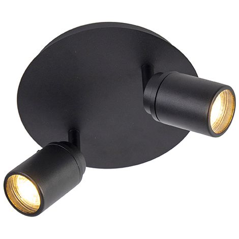 QAZQA Faretto moderno per bagno nero 2 luci IP44 - Ducha