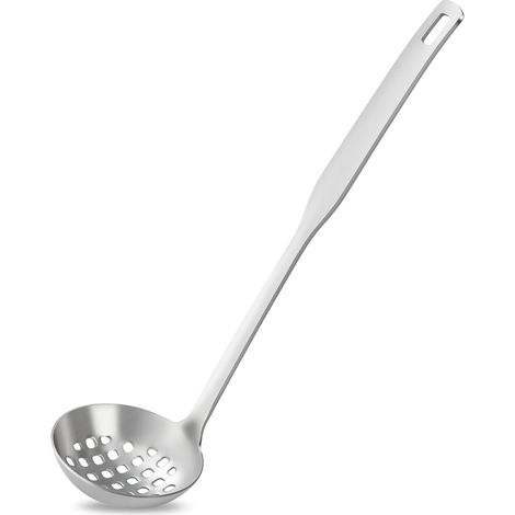 Pleafind 1 carrée 12 Inch Square Slotted Spoon, Stainless Steel Slotted Spoon, Square Handle with Holes, Comfort Grip Design, Cooking Skimmer,Strainer Spoon for Kitchen, Skimmer for Draining & Frying (1/5)