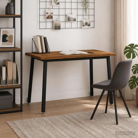 vidaXL 120 x 90 x 75 cm Madera de Acacia Sólida Natural y negro (1/5)