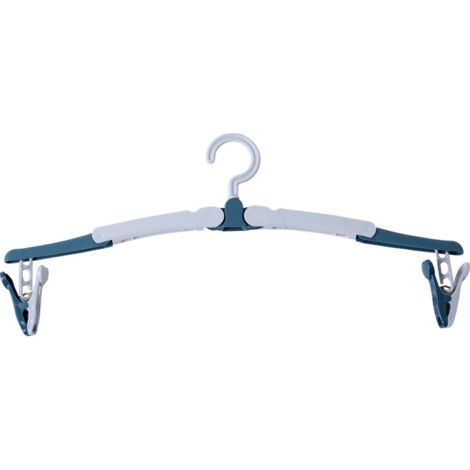 QORVA-Cintres portables en plastique, lot de 6 cintres de voyage pliables, antidérapants et peu encombrants, rotatifs à 360° (rouge et bleu) (1/5)