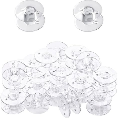 100 Pièces Canette Machine a Coudre Bobines pour Machine à Coudre Universelle en Plastique Transparent Bobine de Machine à Coudre pour Plupart des Machines à Coudre (1/5)