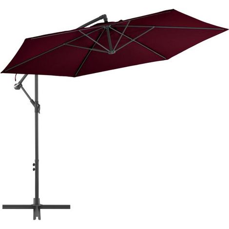 parasol de jardin en porte-à-faux sur poteau en aluminium (1/5)
