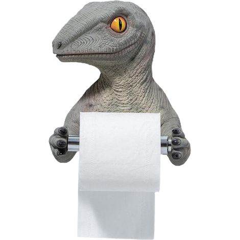 Porte-rouleau de papier toilette - Décoration de dinosaure - Porte-serviettes mural - Pour salle de bain, WC, cuisine (1/5)