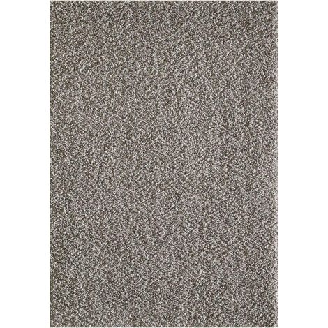 Tapis shaggy 60x110 gris clair tissé rectangle motif uni SG LOCA