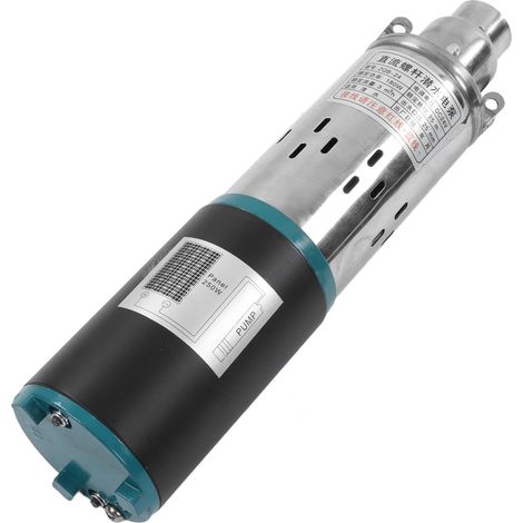 Pompe à eau submersible à vis solaire 24 V CC, moteur à balais en cuivre, hauteur de refoulement de 25 mètres, 180 W (1/5)