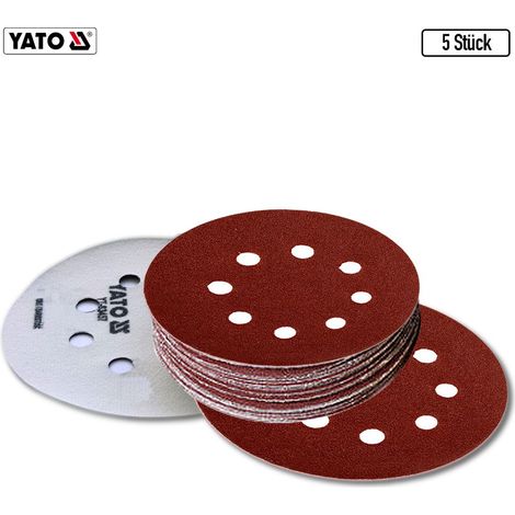 5 BIS 250 STÜCK Klett Schleifscheiben Haftschleifscheiben Schleifpapier gelocht +Ø 125 mm, P150, 5 Stück