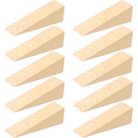 10Pcs Arrêts de Portes Bois Butoirs de Porte Cales de Porte en Bois Cale Meuble Cales en Bois pour Tous les Types de Portes Butées de Porte Antidérapantes (1/5)