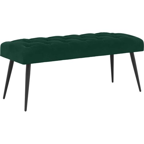 Bench with Button Tufted Dark Green 110 x 40 x 46 cm Velvet vidaXL (1/5)