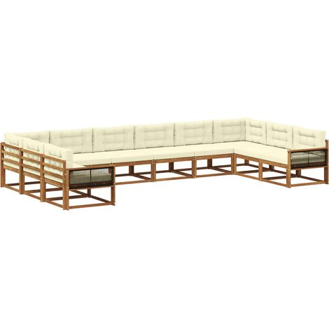 Outdoor Sofa Set 10 pcs Natural and Cream vidaXL (1/5)