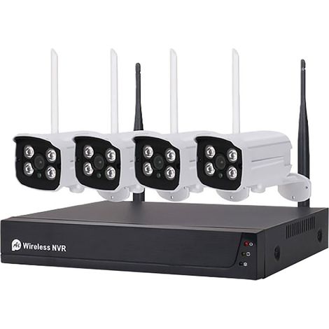 KIT VIDEOSORVEGLIANZA WIRELESS '455050' NVR wireless + 4 telecamere 3 MPX