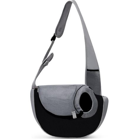 Cat Dog Carrier Bag Portable Pet Bags Breathable Shoulder Bag Travel Hiking Camping for Small Cat Small Dog Black (1/5)