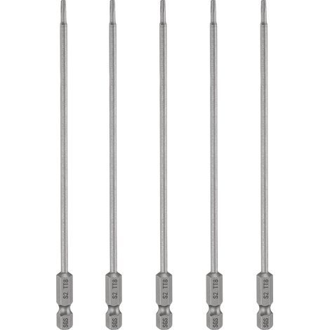 5Pcs Embout Tournevis Torx TT20 1/4" Hex Tige Long 4.33" (110mm) (1/5)