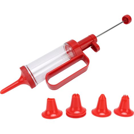 Biscuits Press Gun Kit Transparent Tube Food Grade Odorless Safe Biscuits Maker Press Machine Red (1/5)