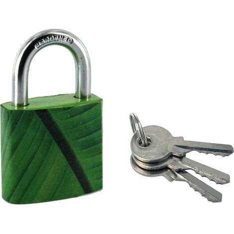 Lucchetto Green Idea Banana, acciaio, interno, arco in acciaio, 30mm, 2 chiavi - THIRARD