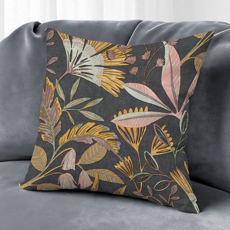 Housse de coussin fleurs extérieur, décoration patio maison,40×40cm (1/5)