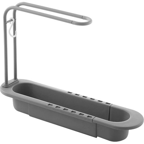 Égouttoir à vaisselle avec porte-serviettes, panier d'égouttage télescopique et ventilé pour un rangement multifonctionnel dans la cuisine.-AquaForge (1/5)