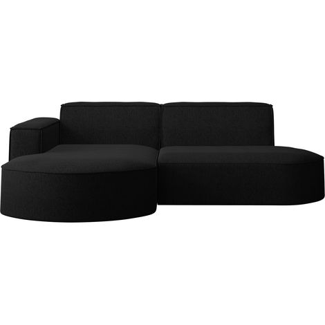 Ecksofa, Sofa L form, Couch L form MODENA L STUDIO stoff Neve Schwarz Links (1/5)