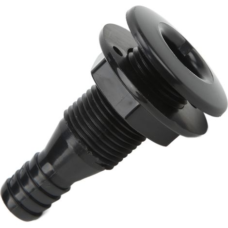 Raccord traversant droit 5/8 pouce ABS résistant aux chocs, connecteur de tuyau pour bateaux et marine, accessoire noir (1/5)