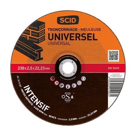 Disque à Tronçonner Universel 230mm Coupe Polyvalente Rapide Et Précise - Scid (1/2)