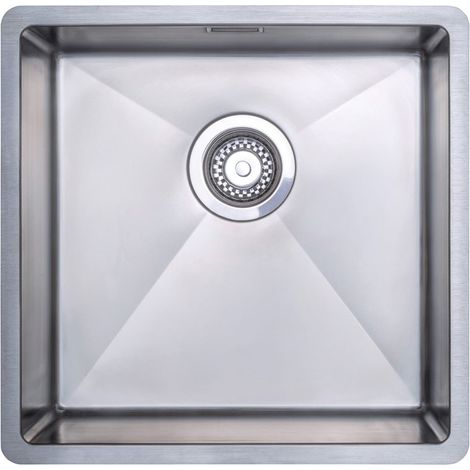 Prima+ R10 1.0 Bowl Undermount/Inset Kitchen Sink with Waste Kit 440mm L x 450mm W - Stainless Steel (1/2)