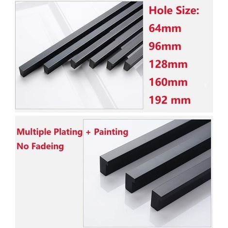 Möbelknöpfe und -griffe, 2 x 90° L-förmige Türknöpfe für Schubladen und Schränke, 192 mm, Aluminium (1/4)