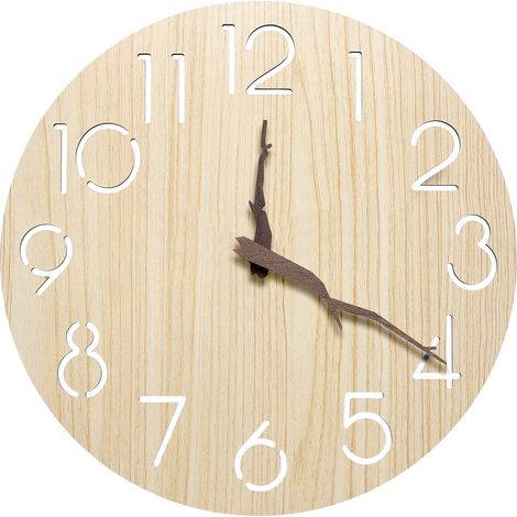 Silent Wall Clock Wall Clocks: Wooden Wall Clock Without, Modern Design Wall Clock, 3D Wall Clock, Decorative Wall Clock for Kitchen Office Living Room Bedroom, 30 cm (12 Inches) (1/5)