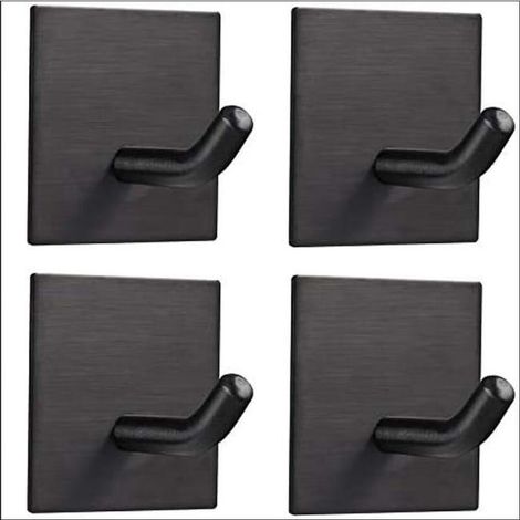 4 Pièces Crochet Adhésif Mural, Porte Serviette Auto-Adhésif 3m En Acier Inox Imperméable Antirouille Sans Perçage, Accroche Serviette Torchon,Trimec (1/4)