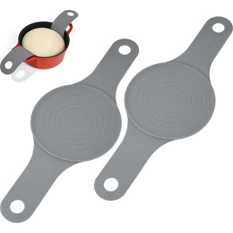 Lot de 2 Tapis de Cuisson en Silicone pour Pain, Ronds avec Poignées Extra-Longues, Antiadhésifs, Réutilisables, Résiste jusqu'à 260°C, Accessoire de Pâtisserie (56x21,5 cm, Gris) (1/5)