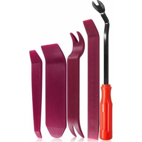 5 Pièces Outil Démontage Garniture Garniture Installation Kit Outils pour Panneau Autoradio Accessoires Porte Tableau de Bord de Voiture, Installateur Pry Outil -