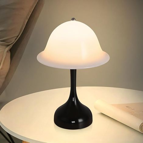 GBLY Tischlampe Kabellos Akku LED Touch USB Aufladbar Dimmbar Schwarz Nachttischlampe Für Wohnzimmer Schlafzimmer Esszimmer