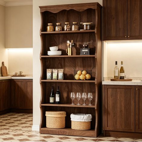Libreria angolare 30x80x178 cm in MDF marrone con contenitore FloraGrace (1/5)
